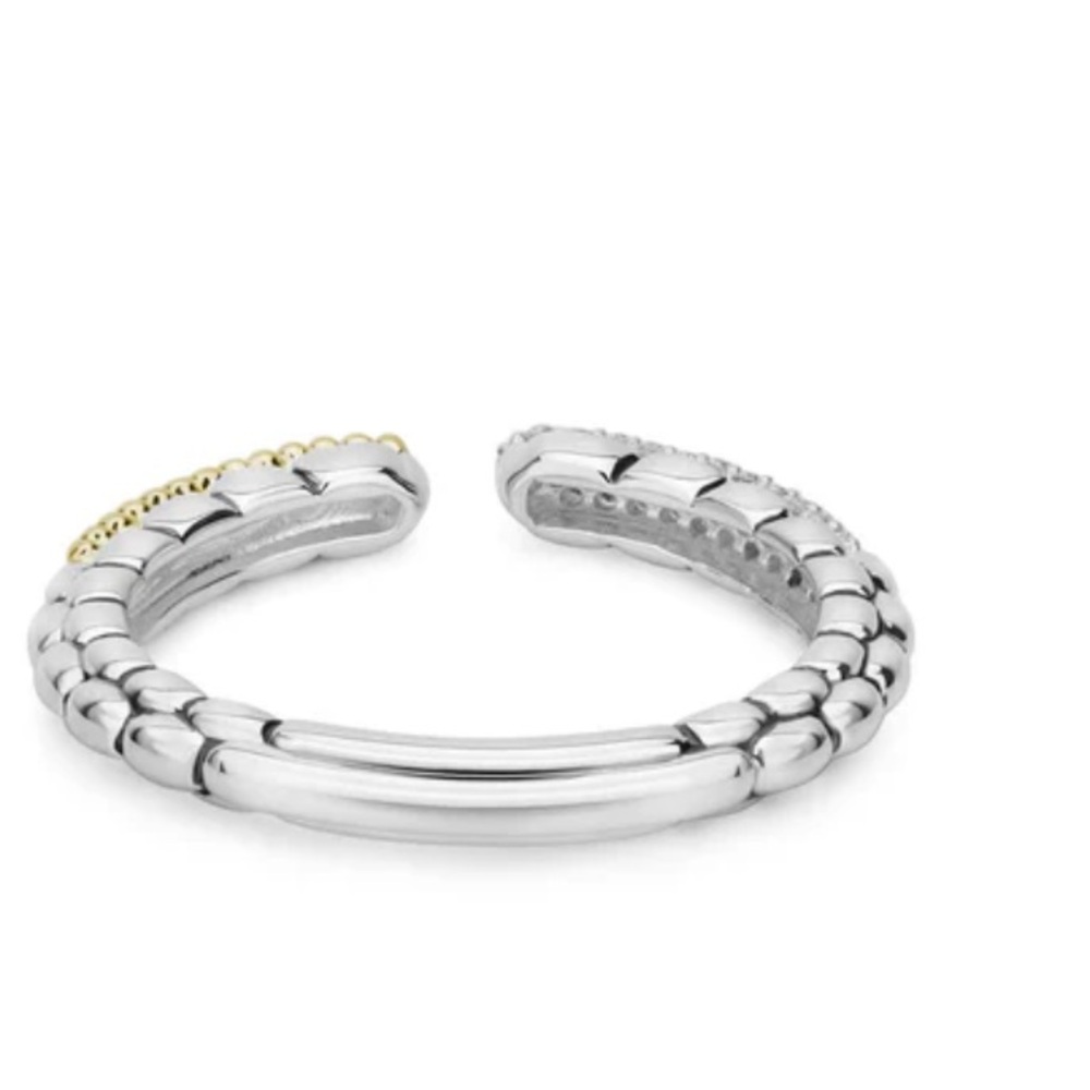 LAGOS Caviar Lux Open Diamond Stacking Ring, Size 6 - Picture 5 of 5